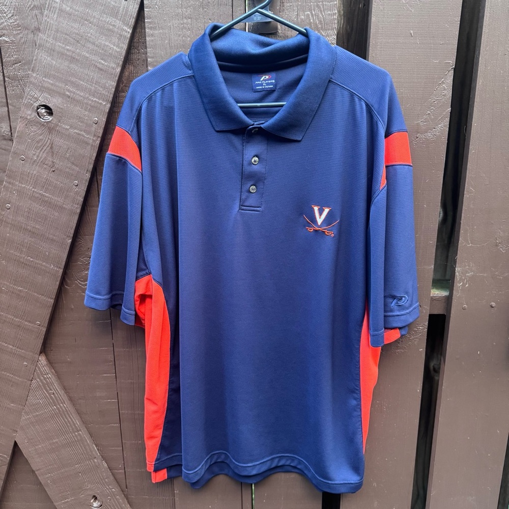 Pro Player Virginia Cavaliers Navy & Orange UVA Polo Golf Short sleeve Shirt  XL